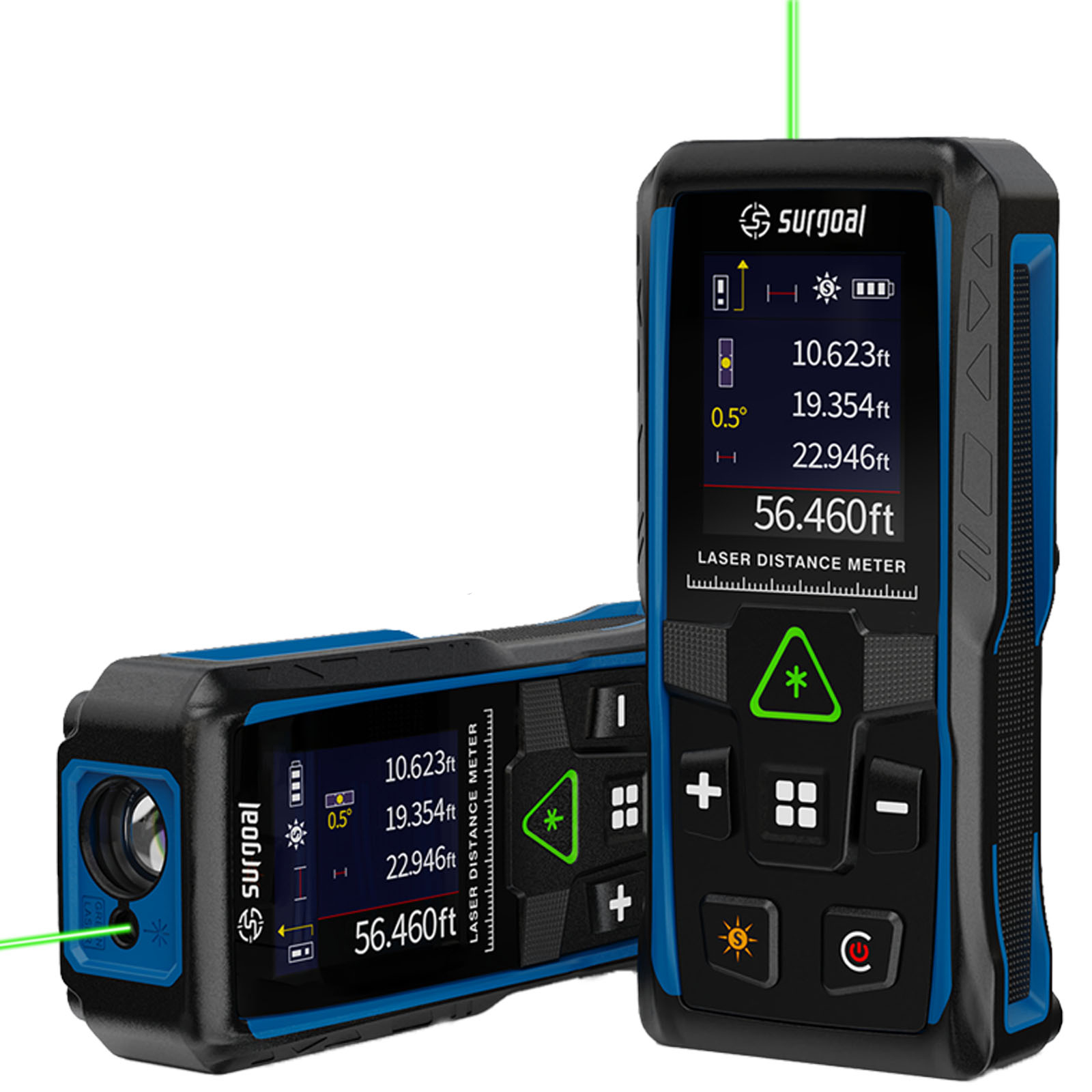Industrial Laser Tape Measure - เครื่องวัดระยะด้วยเลเซอร์สีเขียว 100 ม. มัลติฟังก์ชั่นพร้อมหน้าจอสีระดับดิจิตอล เครื่องวัดการสั่นสะเทือน เครื่องวัดระยะด้วยเลเซอร์