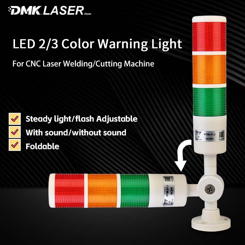 Industrial Laser Welding Machine - ไฟ LED สามสีสัญญาณทาวเวอร์สแต็คไฟอุตสาหกรรมสัญญาณไฟเตือนออดสำหรับเครื่องเชื่อม/ตัดเลเซอร์ CNC