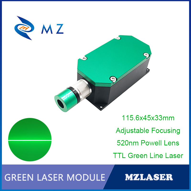 Industrial Laser Line Module - TTL PWM โมดูลไดโอดเลเซอร์เส้นสีเขียวความสว่างสูงปรับโฟกัสได้ 520 นาโนเมตร 1000